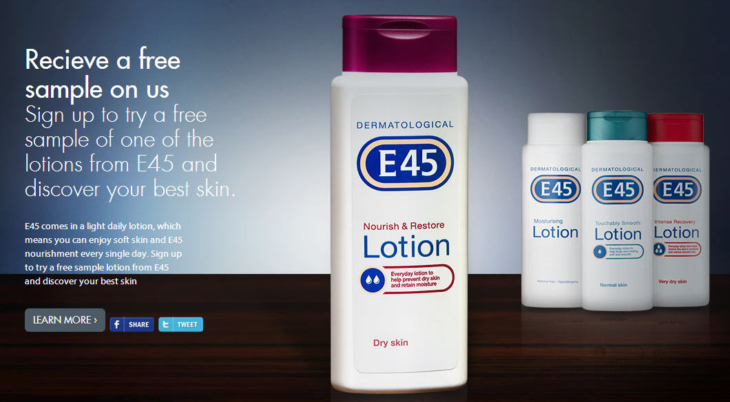 E45 FREE Lotion Sample